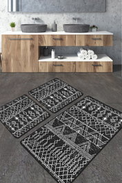 Mijölnir Straordinario Black Djt Juego de Alfombras de Baño de 2 Piezas